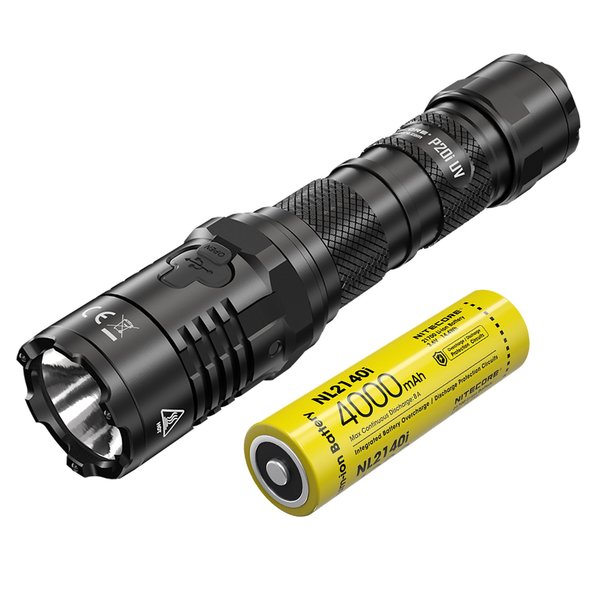 Nitecore UV 1800 Lumen Rechargeable Flashlight with UV Light P20i-UV